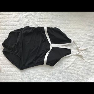 Cute black and white halter one piece